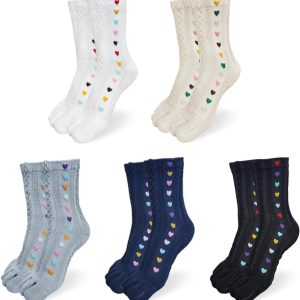 Women Girls Toe Socks Five Fingers Cute Colorful Ankle Athletic Running Toe Seperated