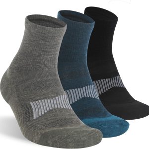 Merino Wool Ankle Socks, Men's Women's 90% Wool Athletic Thin Running Moisture Wicking Socks, 3 Pairs